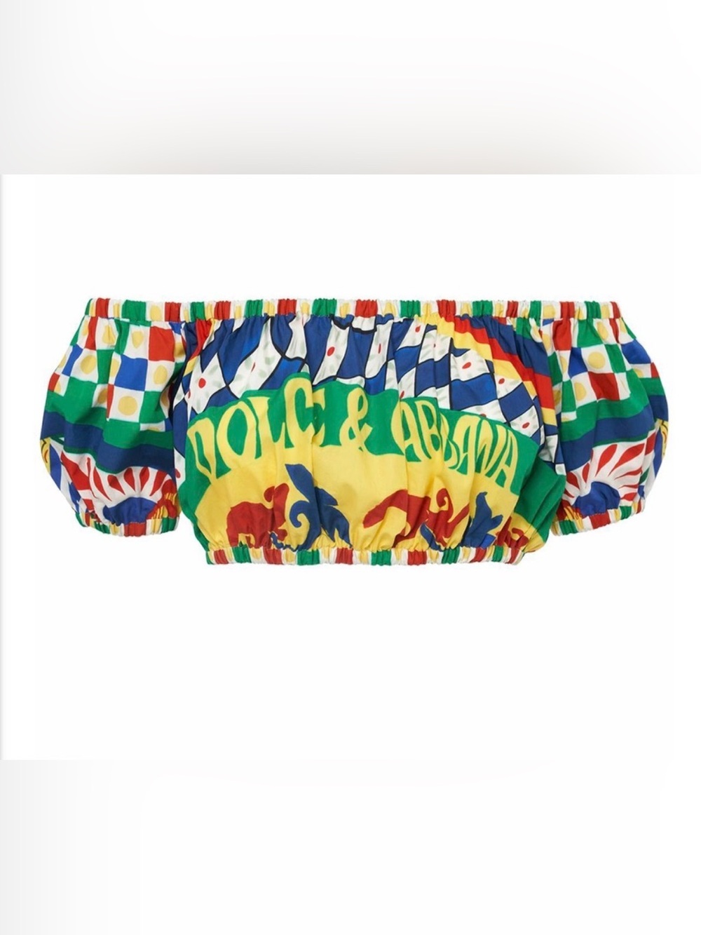 Dolce & Gabbana Kids Vibrant Multicolor Off-Shoulder Top size 5 kids girls